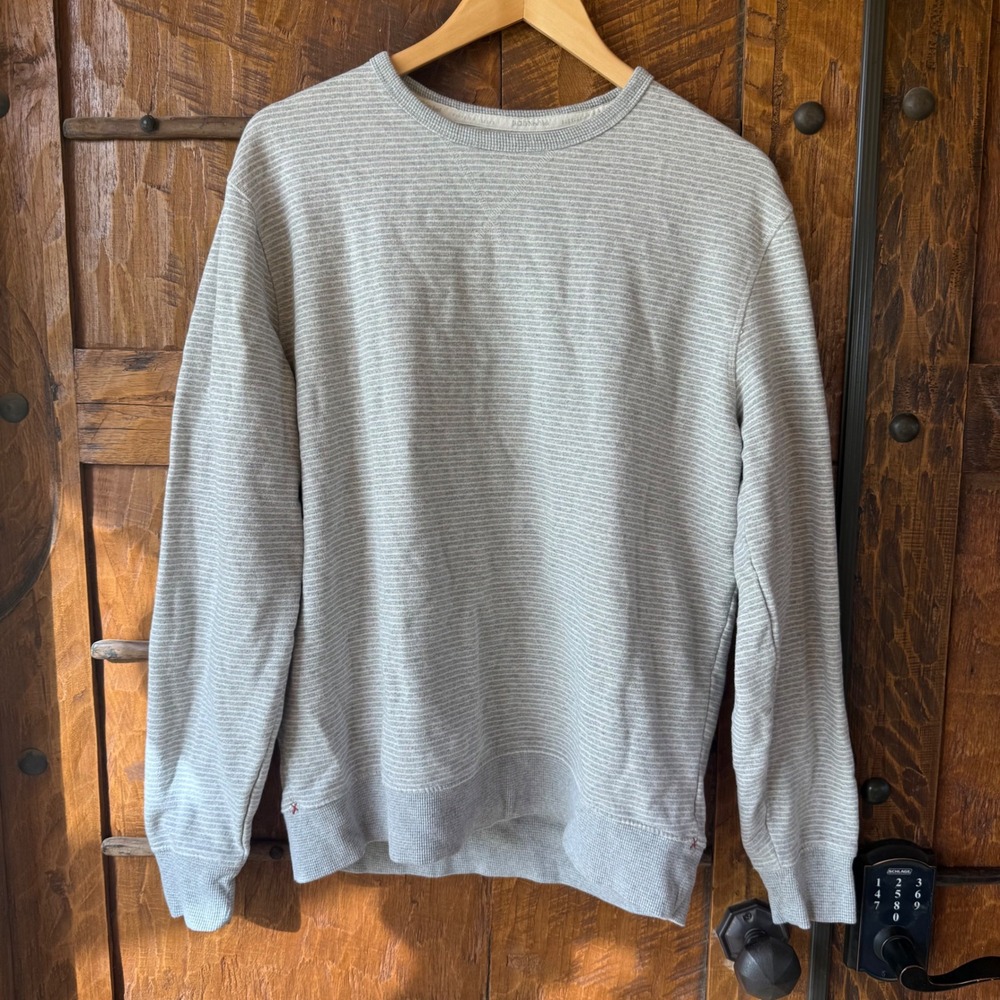 Jachs New York Recycled Fleece Sweatshirt Mens Large Cream Pullover Sweater